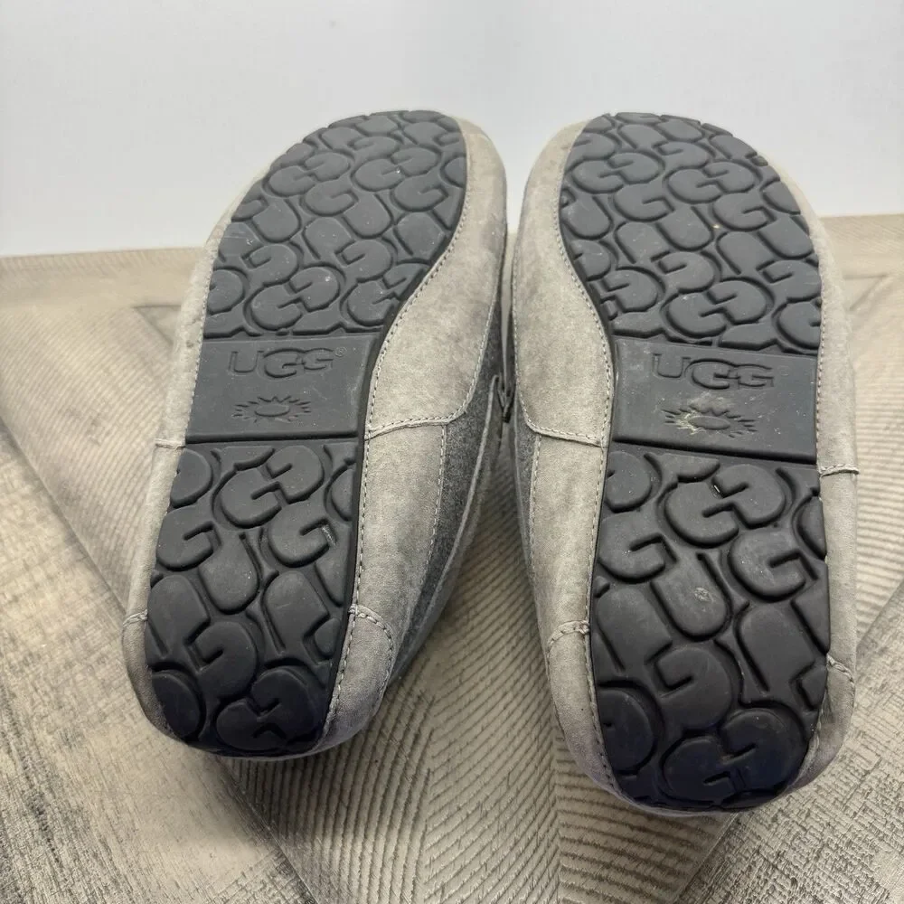 UGG Men’s Gray Suede Slip-On Lined Comfort Slippers US 12 EU 45